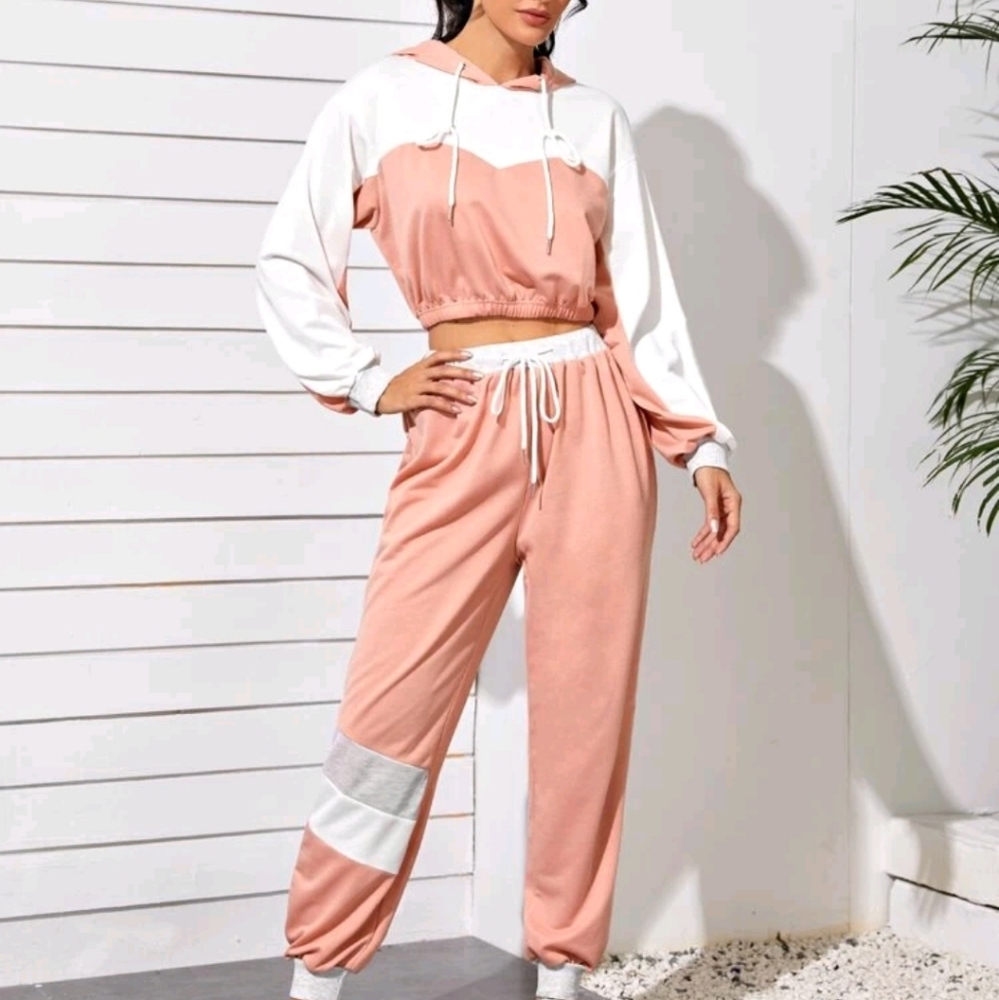 Crop Top Hoodie/Joggers Set
